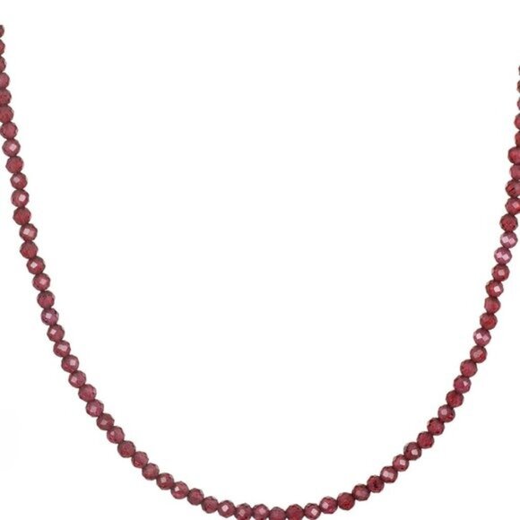 Tiny Garnet Beaded Choker Minimalist Layering Necklace Waterproof Gold PRETTY - Picture 11 of 11